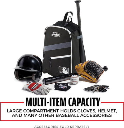 Kids MLB Baseball Batpack Bag - Youth Baseball, Softball + Teeball Backpack - Sports Equipment Bag for Kids + Toddlers - Holds (2) Teeball + Baseball Bats + Includes Fence Hook