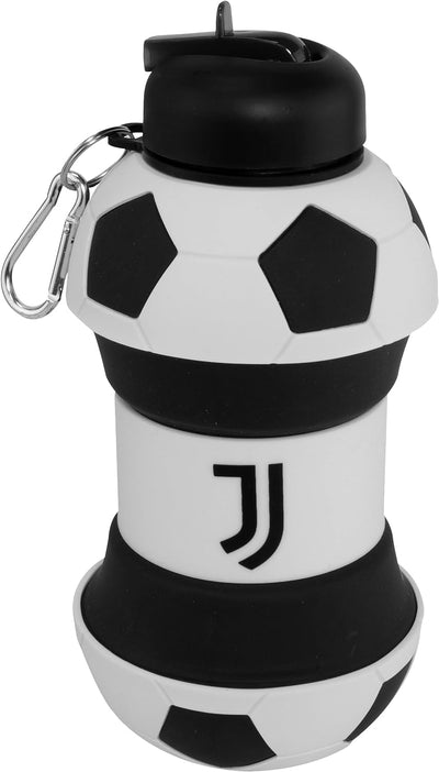 ART Juventus Clip-On Collapsible 1 Liter, 34 Oz. Size Bpa-Free Silicone Soccer Large Water Bottle