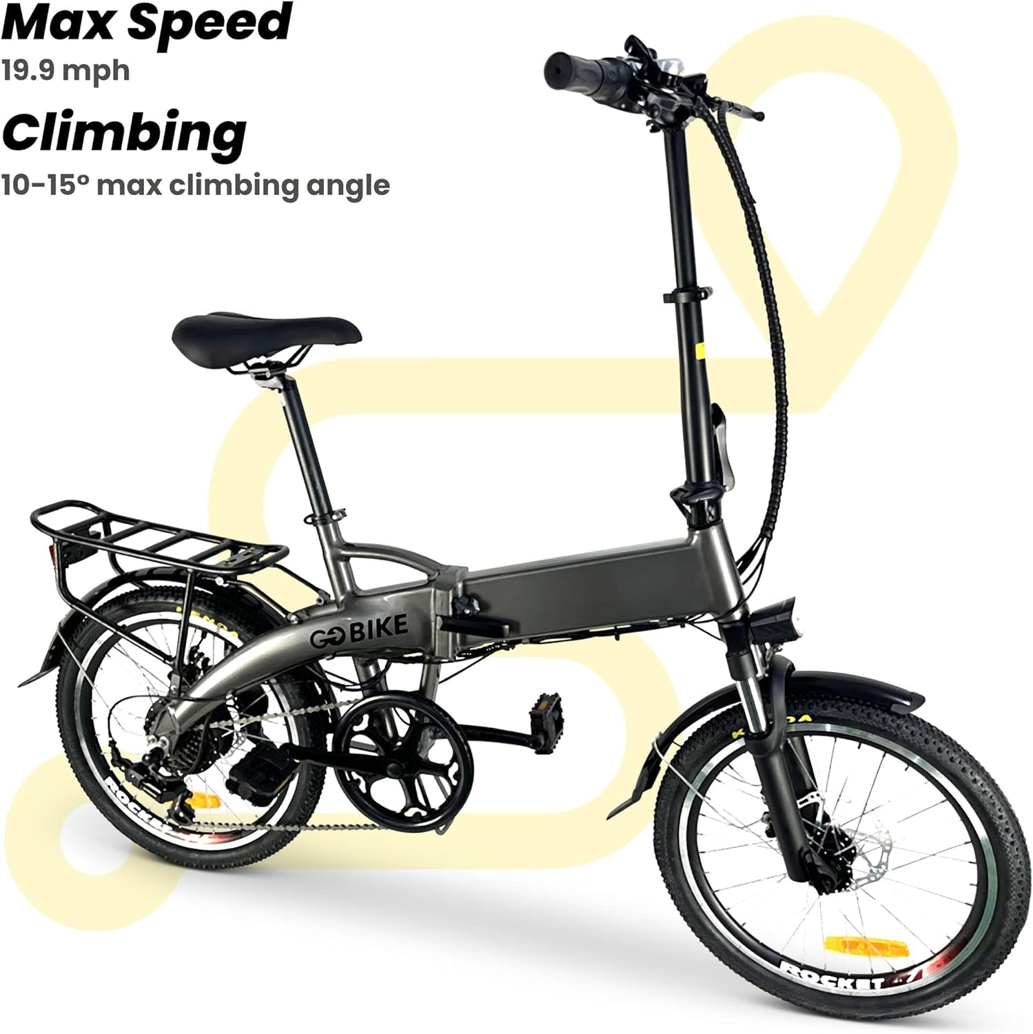 Futuro Foldable Lightweight Electric Bike - 35 Mile Range 48V 350W Motor Electric City Bike for Adults, Shimano 7 Speed Shift, Step through Motorized Bike by GOBIKE