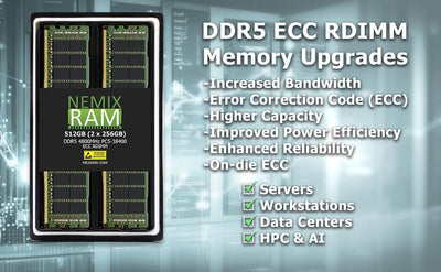 2TB (8X256GB) DDR5 5600MHZ PC5-44800 4Rx4 1.1V 288-PIN ECC RDIMM KIT Registered Server Memory Compatible with Supermicro MBD-X13DGU AI Superserver Motherboard