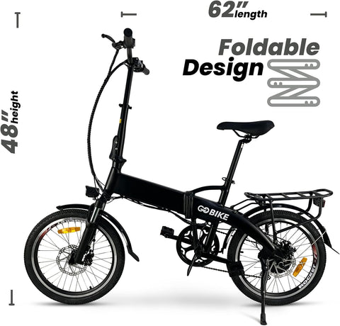 Futuro Foldable Lightweight Electric Bike - 35 Mile Range 48V 350W Motor Electric City Bike for Adults, Shimano 7 Speed Shift, Step through Motorized Bike by GOBIKE