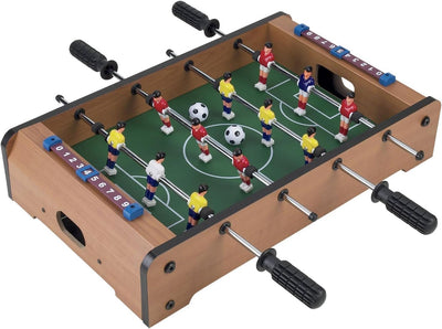 Tabletop Foosball Table- Portable Mini Table Football / Soccer Game Set with Two Balls and Score Keeper for Adults and Kids by