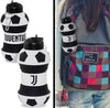 ART Juventus Clip-On Collapsible 1 Liter, 34 Oz. Size Bpa-Free Silicone Soccer Large Water Bottle