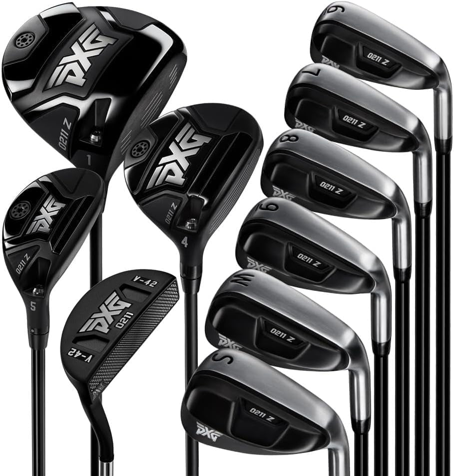 0211Z Complete Golf Club Set - 10 Club Beginner Golf Set with Driver, Fairway, Hybrid, Irons, and Putter with Senior, Ladies, or Regular Flex Graphite Shafts with or without  Premium Stand Bag