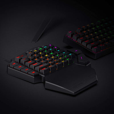 K585 DITI One-Handed RGB Mechanical Gaming Keyboard, 42 Keys Type-C Professional Gaming Keypad W/Upgraded Hot-Swappable Socket, 7 Onboard Macro Keys & Detachable Wrist Rest