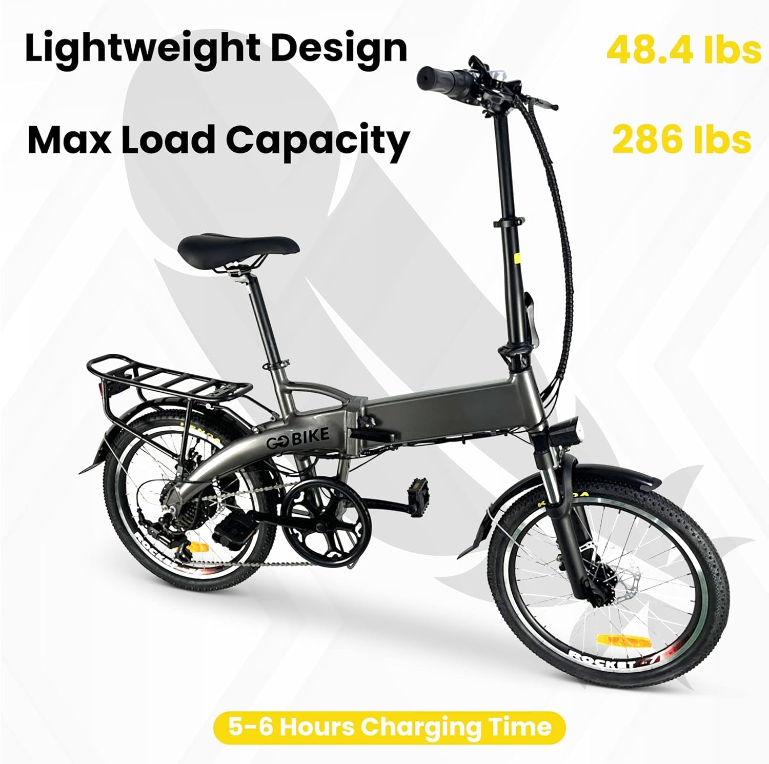 Comfygo Futuro Electric Bike,Lightweight Folding Motor Ebikes,Electric Bicycle for Adults,Bicicleta Electrica Para Adultos,Road City Bike,350 W 20 * 1.95 Fat Tire E Bikes,7 Speed Shifter,22 Mph Ebike