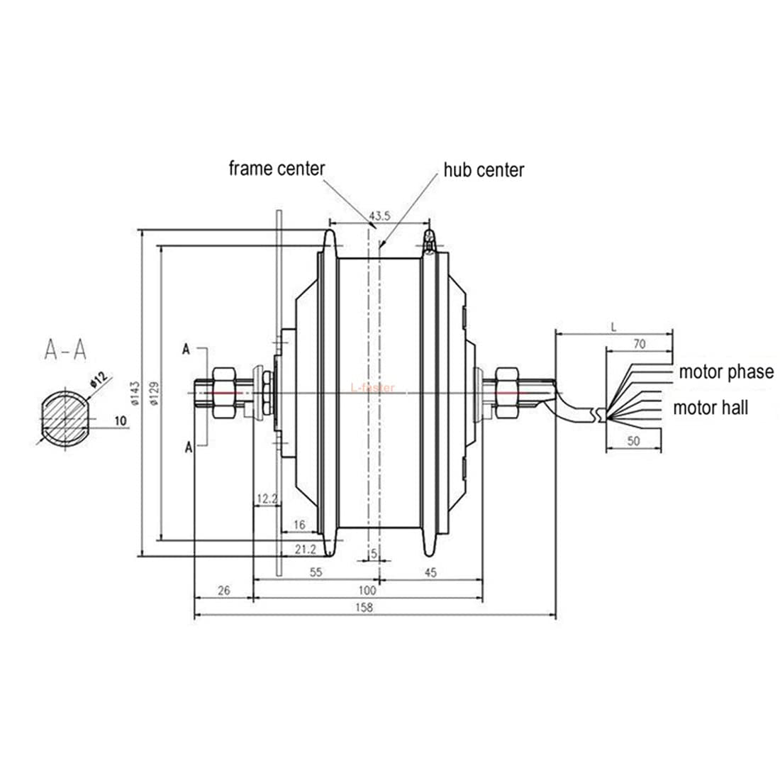 Front Drive 24V/36V/48V 250W Electric Bike Brushless Hub Motor Powerful High Speed Engine Wheel for 26 Inch Rim Trike E-Bicycle (36V)