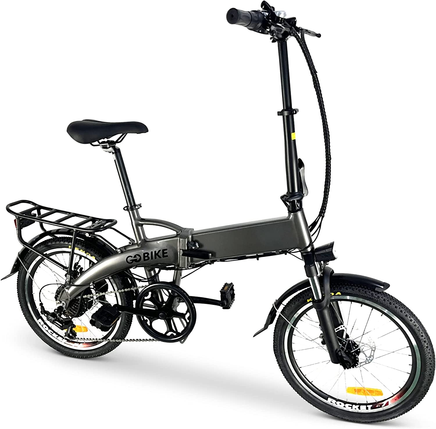 Futuro Foldable Lightweight Electric Bike - 35 Mile Range 48V 350W Motor Electric City Bike for Adults, Shimano 7 Speed Shift, Step through Motorized Bike by GOBIKE