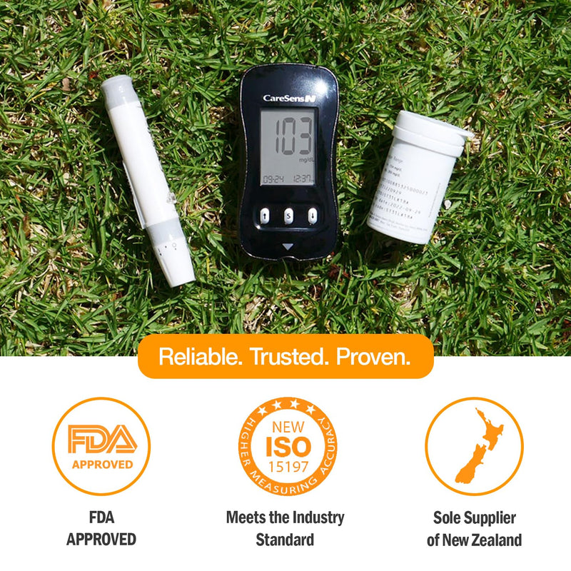 N Blood Glucose Monitor Kit with 100 Blood Sugar Test Strips, 100 Lancets, 1 Blood Glucose Meter, 1 Lancing Device, 1 Control Solution, Travel Case for Diabetes Testing