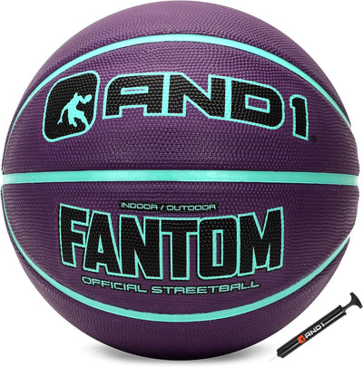 Fantom Rubber Basketball: Official Regulation Size 7 (29.5 Inches) Rubber Basketball - Deep Channel Construction Streetball, Made for Indoor Outdoor Basketball Games