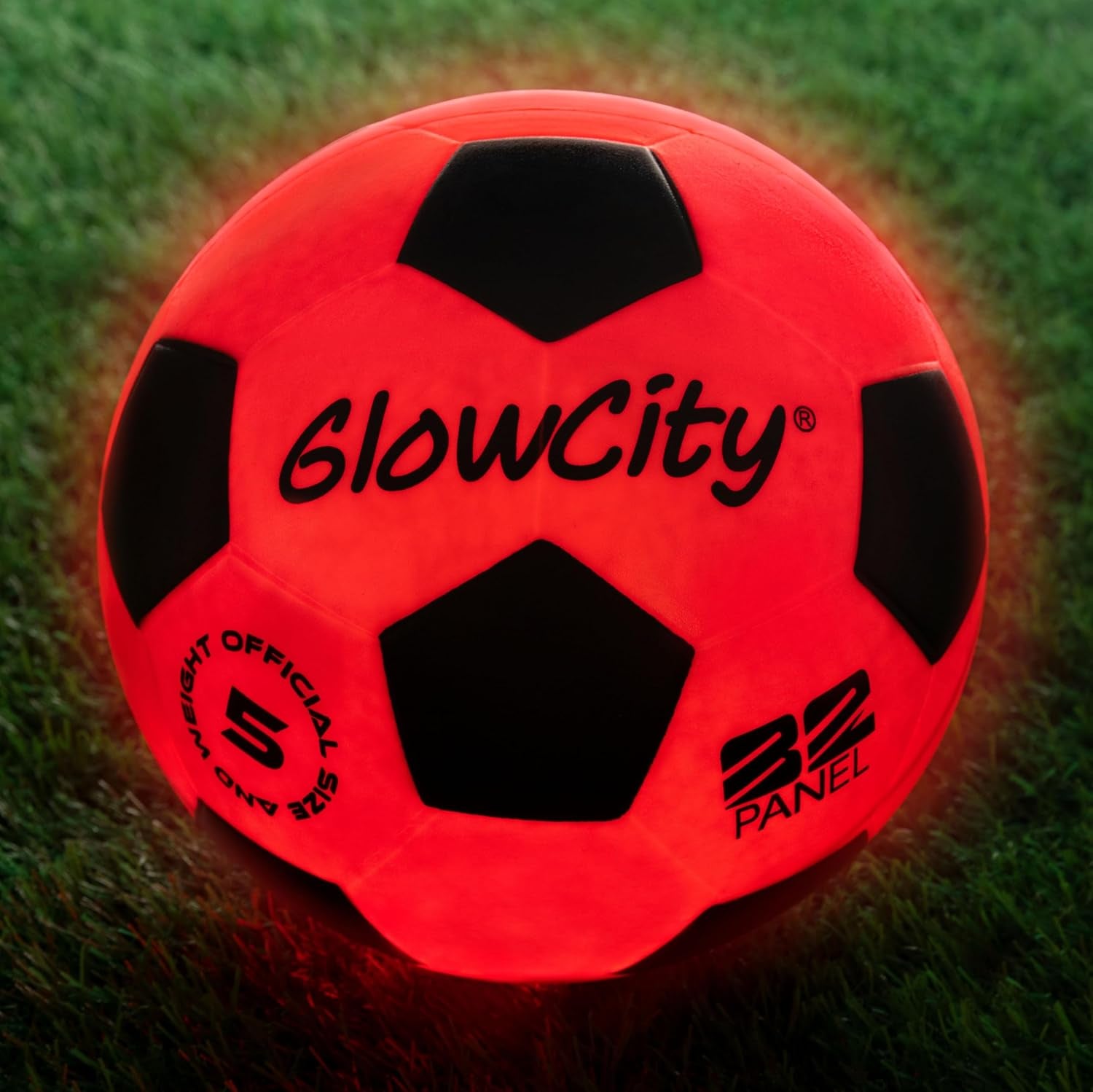 Glow in the Dark Soccer Ball | Light up Indoor/Outdoor Soccer Ball with 2 LED Lights | Pre-Installed Batteries | Fun Gift for Teens