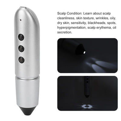 Scalp Health Detector, Skin Scalp Analyzer, IFI 100X with 1MP Intelligent Dermal Detector Smart Skin Analyzer Hair Analysis Detection Beauty Digital Scalp Hair Microscope