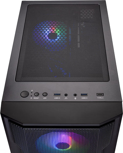 Shadow Gaming PC Desktop – AMD Ryzen 7 5700X 3.4 Ghz, NVIDIA RTX 4060, 1TB NVME SSD, 16GB DDR4 RAM 3200, 600W Gold PSU, 11AC Wi-Fi, Windows 11 Home 64-Bit,Black