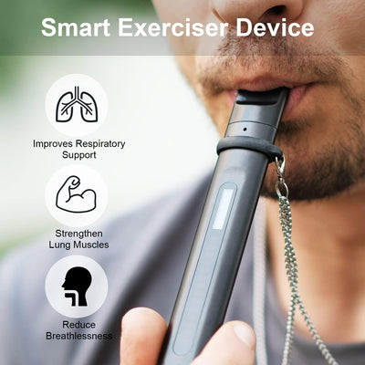 Breathing Training Device, Respiratory Muscle Training for Better Breathe, Guided Smart Breathing Exercise Assistant for Athletes and Sportspersons
