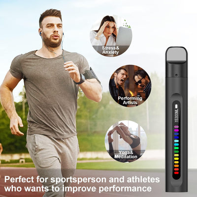 Breathing Training Device, Respiratory Muscle Training for Better Breathe, Guided Smart Breathing Exercise Assistant for Athletes and Sportspersons