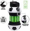 Art Clip-On Collapsible Bpa-Free Silicone Soccer Ball Water Bottle for Kids, 18 Oz. Size