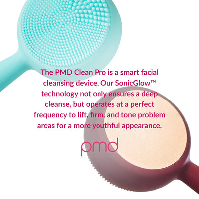 PMD Clean Pro - Smart Facial Cleansing Device with Silicone Brush & Activewarmth Anti-Aging Massager