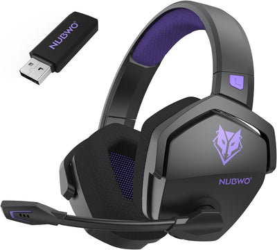 G06 Dual Wireless Gaming Headset with Microphone for PS5, PS4, PC, Mobile, Switch: 2.4Ghz Wireless + Bluetooth - 100 Hr Battery - 50Mm Drivers - Purple