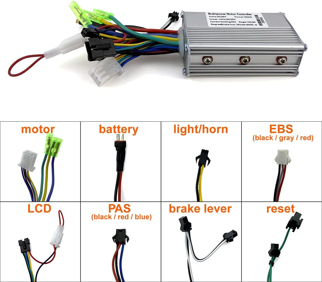 16 Inch 350W Electric Brushless Geared Motor Wheel Front Hub Drive with Thumb Throttle Display for E-Bike Small Scooter Bicycle