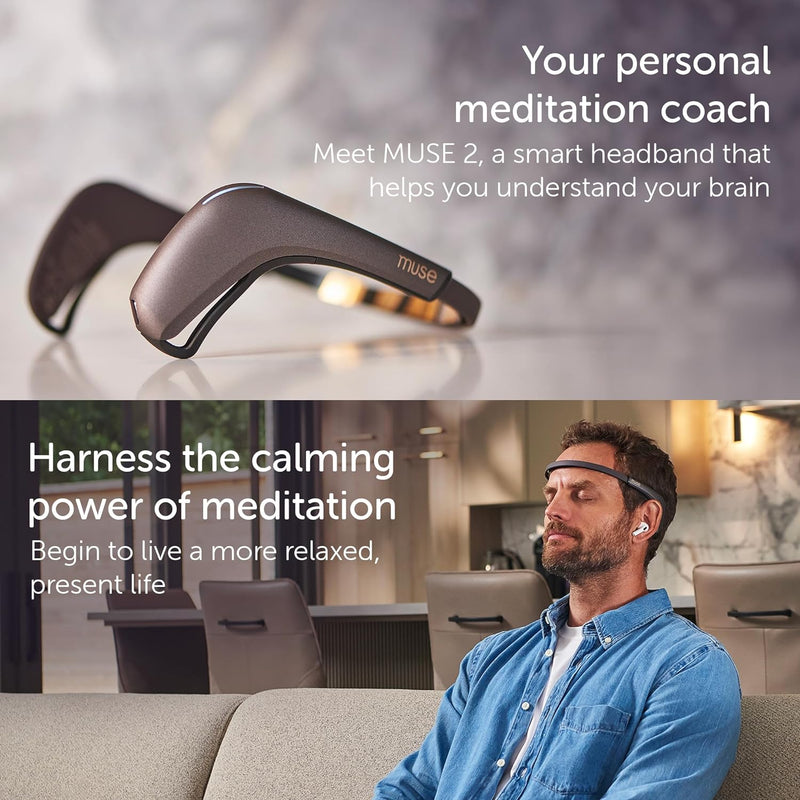 2: the Brain Sensing Headband - Meditation Tracker - Multi Sensor Headset Monitor with Responsive Sound Feedback Guidance from Brain Wave, Heart, Body & Breath Activity