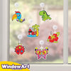 Window Paint Art Kit – Make Your Own Suncatchers Set – 24 Sun Catchers, 24 Suction Cups & 11 Paints – Suncatchers for Kids to Paint - DIY Window & Mirror Arts & Crafts Kit Children