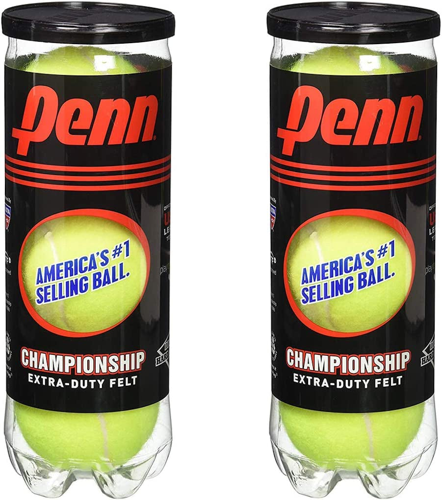 Championship - Extra Duty Felt Pressurized Tennis Balls - (2 Cans, 6 Balls)