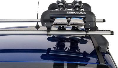 Rhino-Rack Carrier for Skis, Snowboards, Fishing Rods, Paddles, Skateboards, Water Skis, Wakeboard & More, Universal Mounting, Easy to Use, Locking, Lightweight & Heavy Duty, Suitable for All Vehicles