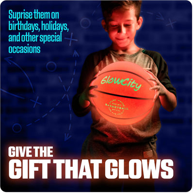 Glow in the Dark Basketball for Teen Boy - Glowing Red Basket Ball, Light up LED Toy for Night Ball Games - Sports Stuff & Gadgets for Kids Age 8 Years Old and Up. Great Gift for Boys & Girls