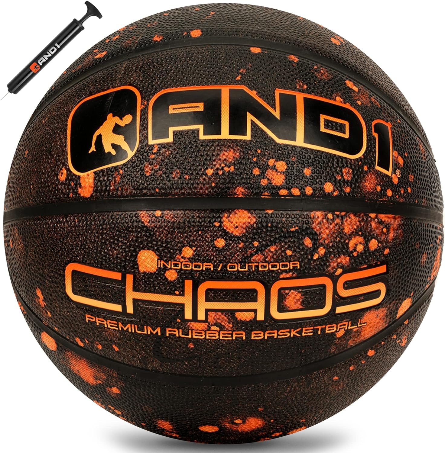 Chaos Basketball: Official Regulation Size 7 (29.5 Inches) Rubber - Deep Channel Construction Streetball, Made for Indoor Outdoor Basketball Games