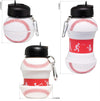 Art Clip-On Collapsible Bpa-Free Silicone Baseball Water Bottle for Kids, 18 Oz. Size