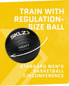 Weighted Training Basketball, 29.5" - 3-Lb Heavy Training Ball - Black, Quality Faux Leather Construction - Durable & Wear-And-Tear Resistant Dribbling Trainer for Indoor or Outdoor Use