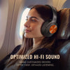 Hybrid Active Noise Cancelling Headphones, Wireless over Ear Bluetooth Headphones, Headphones Wireless with Transparency Mode, Deep Bass, Comfort Fit Ear Cups, 30 Hrs, for Home Office Travel，Orange