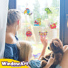 Window Paint Art Kit – Make Your Own Suncatchers Set – 24 Sun Catchers, 24 Suction Cups & 11 Paints – Suncatchers for Kids to Paint - DIY Window & Mirror Arts & Crafts Kit Children