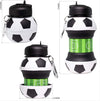 Art Clip-On Collapsible Bpa-Free Silicone Soccer Ball Water Bottle for Kids, 18 Oz. Size