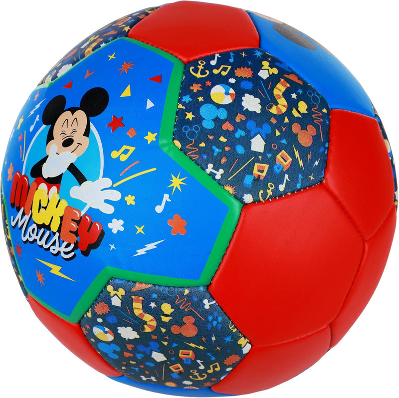 Disney Mickey Mouse Size 3 Soccer Ball, Get Silly Youth Kids Mini Soccer Ball, Multi