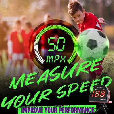 Soccer Radars, Speed Sensors Training Equipment (Hands-Free Radar Guns, Shooting Speed Guns | Soccer Gifts, High-Tech Gadget & Gear for Soccer Players, Black (NIS022132021)