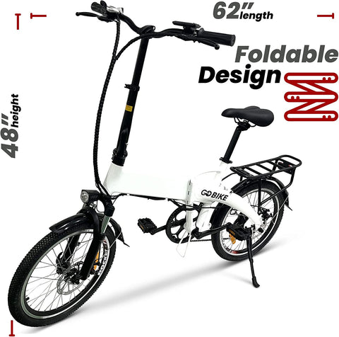 Futuro Foldable Lightweight Electric Bike - 35 Mile Range 48V 350W Motor Electric City Bike for Adults, Shimano 7 Speed Shift, Step through Motorized Bike by GOBIKE