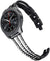 Band Compatible for Galaxy Watch 46Mm / Galaxy Watch 3 45Mm, 22Mm Fashion Diamond Stainless Steel Metal Replacement Bracelet Strap for Samsung Gear S3 Frontier/Classic Women Men (Black)