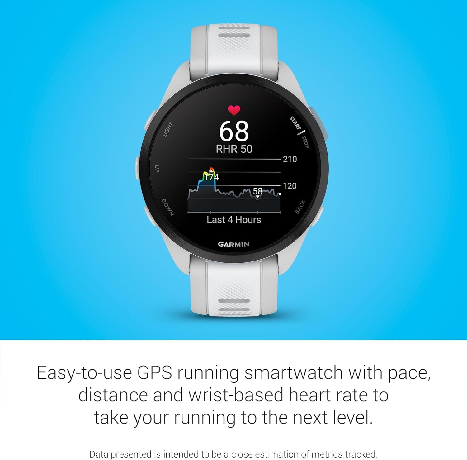 Forerunner 165 Music, Running Smartwatch, Colorful AMOLED Display, Training Metrics and Recovery Insights, Music on Your Wrist, Whitestone