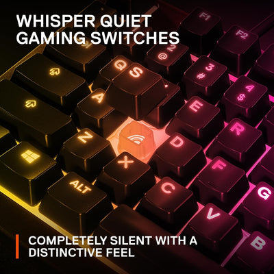 Apex 3 RGB Gaming Keyboard – 10-Zone RGB Illumination – IP32 Water Resistant – Premium Magnetic Wrist Rest (Whisper Quiet Gaming Switch)