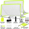 Soccer Goal - Set of 2 Soccer Nets, 6X4 Ft Portable Pop up Soccer Goals for Backyard - Soccer Training Equipment with Soccer Ball, Ladder, and Cones - Toddler Kids Youth Outdoor Game Toys