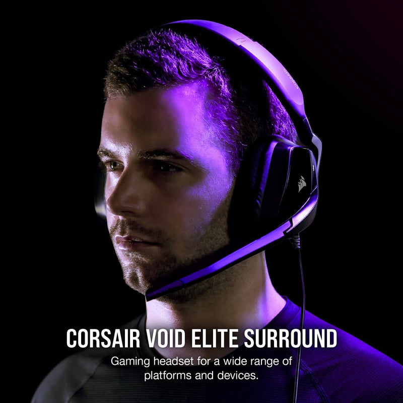 VOID Elite Surround Premium Gaming Headset with 7.1 Surround Sound - Discord Certified - Works with PC, Xbox Series X, Xbox Series S, PS5, PS4, Nintendo Switch - Carbon