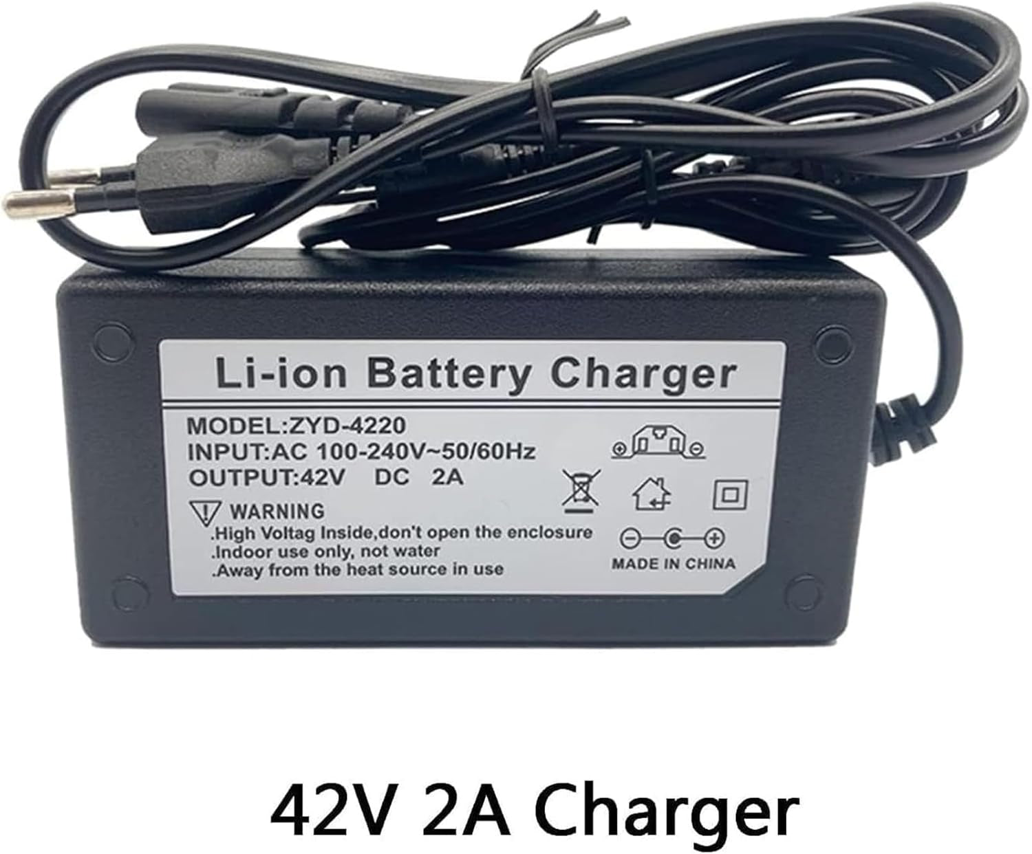 36V 30Ah E-Bike Lithium-Ion Battery Pack for 150W-500W Motor with 42V 2A Charger Rechargeable Replacement Battery Pack