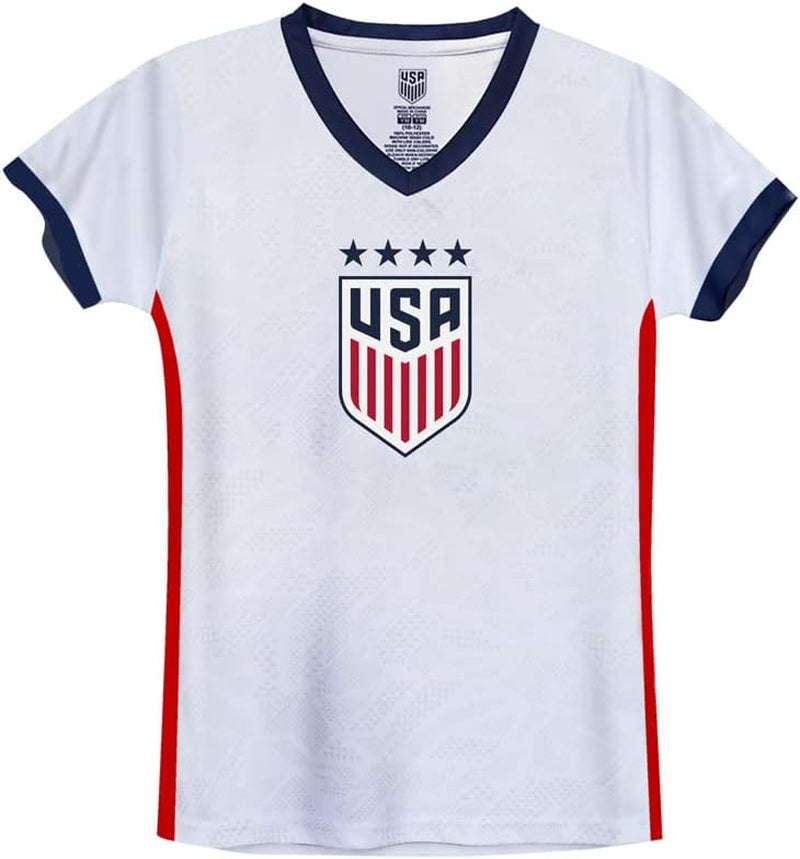 Official Licensed U.S. Soccer 4 Star USWNT Players Girl'S Game Day Shirts Football Tee Top