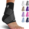 Sleeve Stars Ankle Brace for Sprained Ankle, Plantar Fasciitis Relief Achilles Tendonitis Brace, Ankle Support for Women & Men with Strap, Heel Protector Wrap for Pain & Compression (Single/Black)