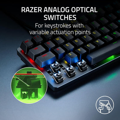 Huntsman Mini 60% Analog Optical Gaming Keyboard with Adjustable Actuation, Rapid Trigger Mode, RGB Lighting - Portable 60% Form Factor