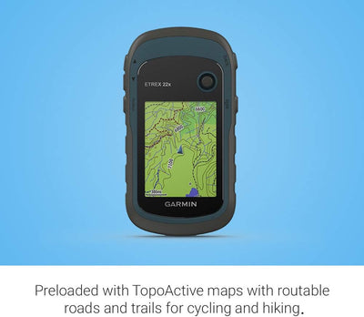 010-02256-00 Etrex 22X, Rugged Handheld GPS Navigator, Black/Navy