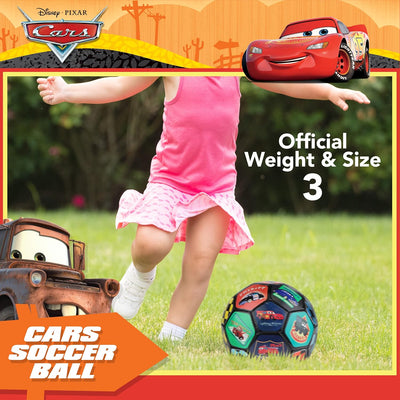 Disney Pixar Cars Soccer Ball, Youth Kids Mini Soccer Ball, Multi, Size 3