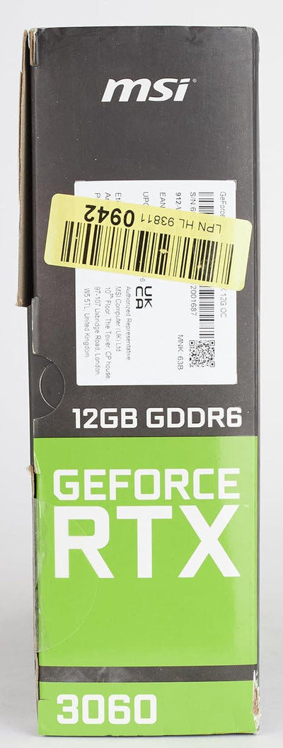 Gaming Geforce RTX 3060 12GB 15 Gbps GDRR6 192-Bit HDMI/DP Pcie 4 Torx Twin Fan Ampere OC Graphics Card