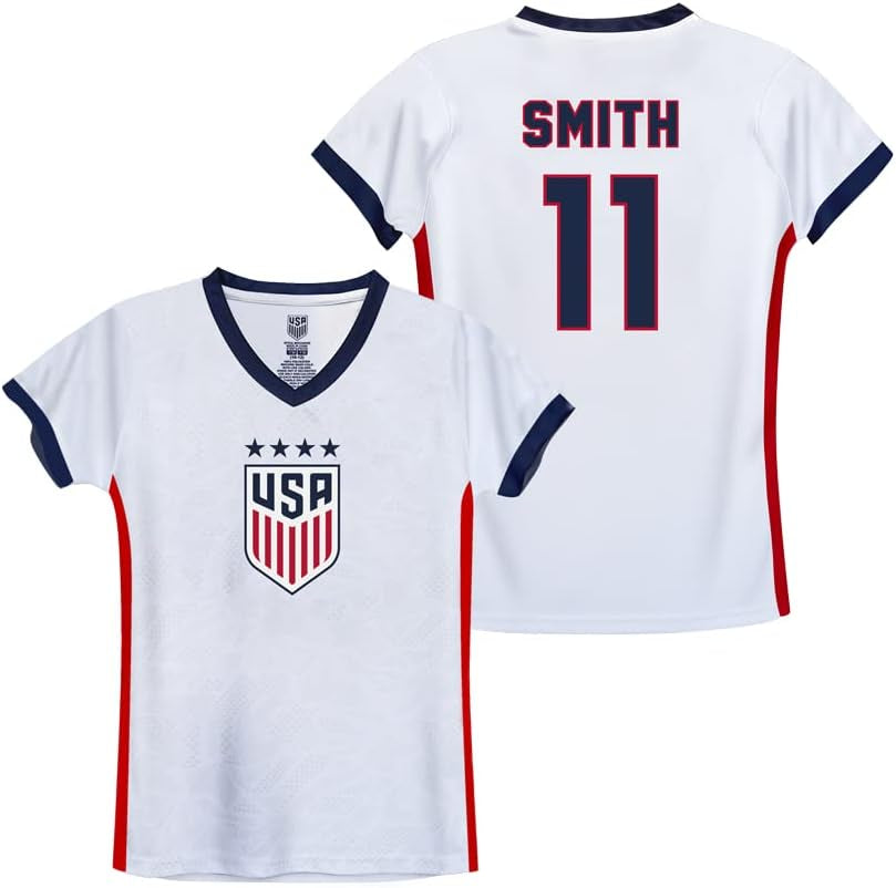 Official Licensed U.S. Soccer 4 Star USWNT Players Girl'S Game Day Shirts Football Tee Top